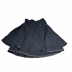 Lunn Black Pleated Layered Mini Skirt with Ribbon‎ Trim Size 2